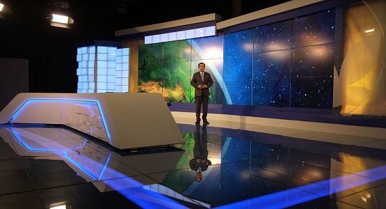 Интерактивные декорации в телестудии РТРК «Казахстан»