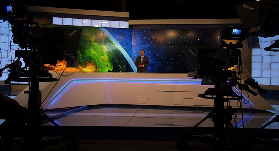 Интерактивные декорации в телестудии РТРК «Казахстан»